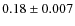 $0.18\pm 0.007$