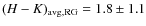 $(H-K)_{\rm avg,RG}=1.8\pm1.1$