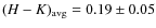 $(H-K)_{\rm avg} = 0.19\pm0.05$