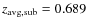 $z_{\rm avg,sub}=0.689$
