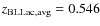 $z_{\rm BL Lac,avg}=0.546$