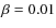 $\beta = 0.01$