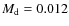 $M_{\rm d}=0.012$