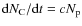 ${\rm d}N_{\rm C} / {\rm d}t = c N_{\rm p}$