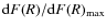 ${\rm d}F(R)/{\rm d}F(R)_{\rm max}$
