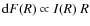 ${\rm d}F(R)\propto I(R)~R$