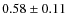 $0.58 \pm 0.11$