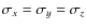 $\sigma_x = \sigma_y = \sigma_z$
