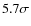 $5.7\sigma$