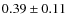 $0.39\pm0.11$