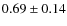 $0.69\pm 0.14$