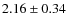 $2.16\pm0.34$