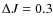 $\Delta J=0.3$