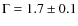 $\Gamma=1.7\pm0.1$