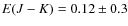 $E(J-K)=0.12 \pm 0.3$