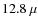 $12.8~\mu$