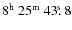 $\rm 8^h~25^m~43\hbox{$.\!\!^{\rm s}$ }8$