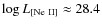 $\log L_{\rm [Ne~II]}
\approx 28.4$