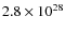 $ 2.8\times 10^{28}$