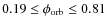 $0.19 \le \phi_{\rm orb} \le 0.81$