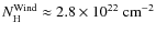 $\ensuremath{N_{{\rm H}}}\xspace^{{\rm Wind}} \approx 2.8\times10^{22}~{\rm cm}^{-2}$