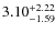 $\rm 3.10^{+2.22}x{-1.59}$
