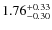 $\rm 1.76^{+0.33}x{-0.30}$