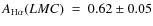 $A_{\rm H\alpha}(LMC)~=~0.62\pm0.05$