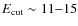 $E_{\rm cut}\sim11{-}15$