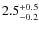 $\rm 2.5^{+0.5}_{-0.2}$