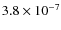 $3.8\times10^{-7}$