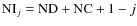 ${\rm NI}_j={\rm ND}+{\rm NC}+1-j$