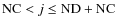 ${\rm NC}<j\leq{\rm ND}+{\rm NC}$