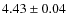$ 4.43\pm0.04$