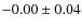 $-0.00\pm0.04$