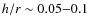 $h/r \sim 0.05{-}0.1$