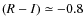$(R-I) \simeq -0.8$