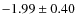 $-1.99 \pm 0.40$