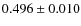 $ 0.496 \pm 0.010$