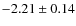 $-2.21 \pm 0.14$
