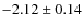 $-2.12 \pm 0.14$