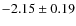 $-2.15 \pm 0.19$