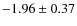 $-1.96 \pm 0.37$