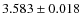 $ 3.583 \pm 0.018$