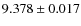 $ 9.378 \pm 0.017$