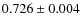 $ 0.726 \pm 0.004$