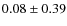$0.08 \pm 0.39$