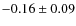 $-0.16 \pm 0.09$