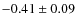 $-0.41 \pm 0.09$