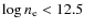 $\log n_{{\rm e}} < 12.5$